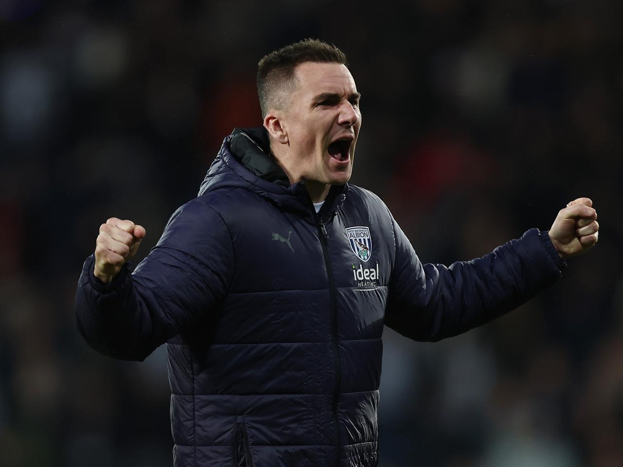 Jed Wallace celebrates victory after the final whistle