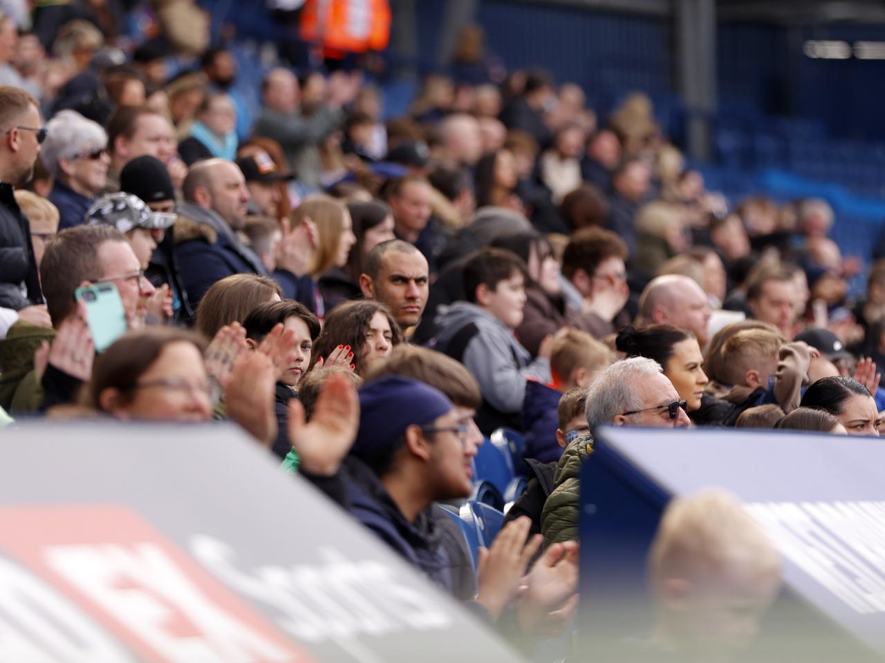A general view of Albion fans watching the open training session at The Hawthorns