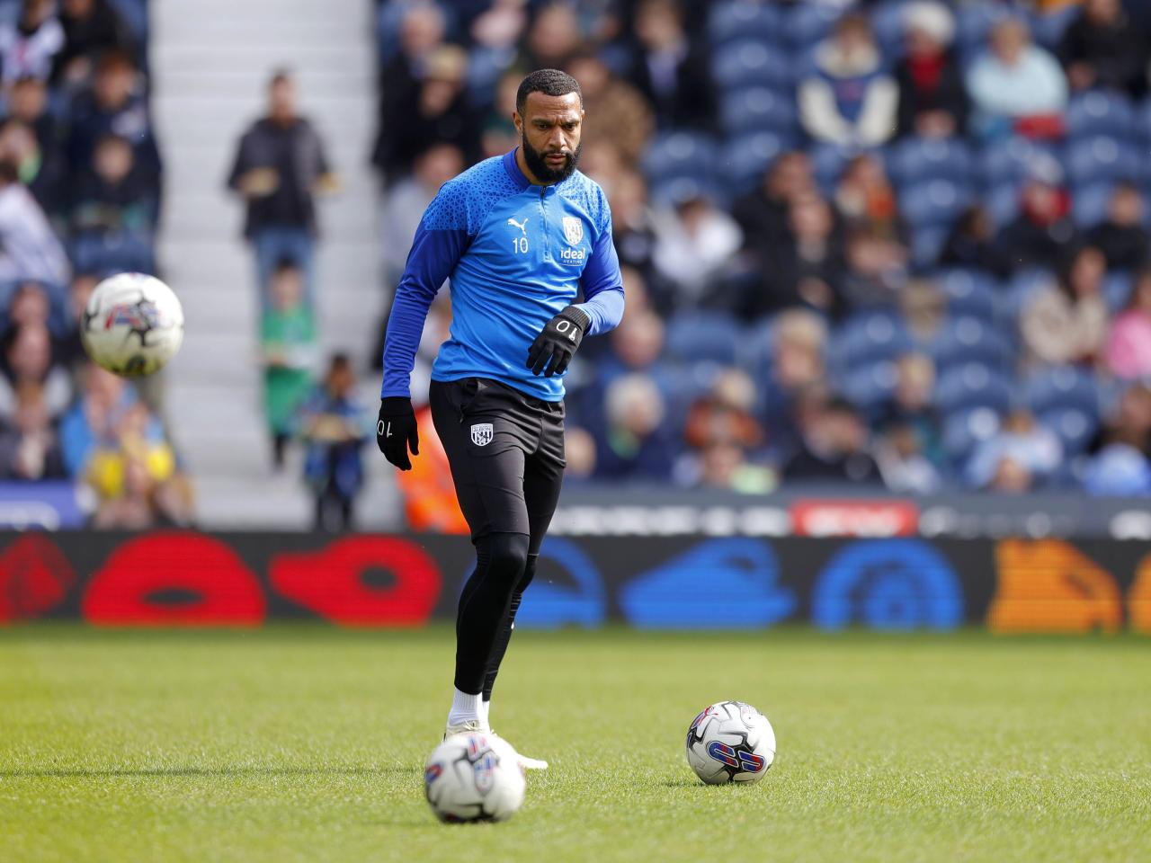 Matty Phillips on the ball during a training session at The Hawthorns