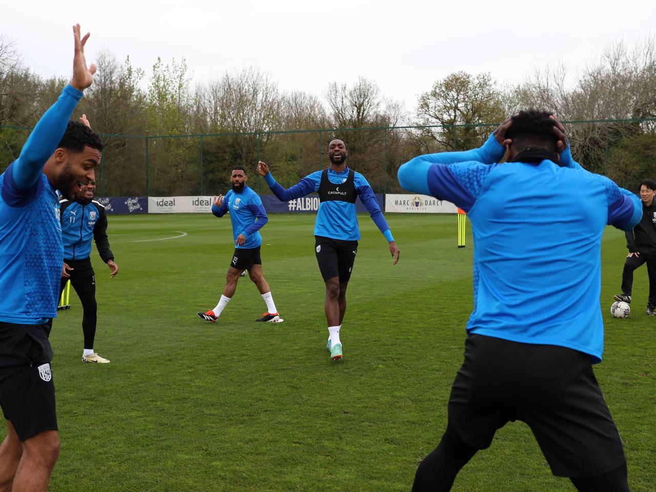 Albion players in training.
