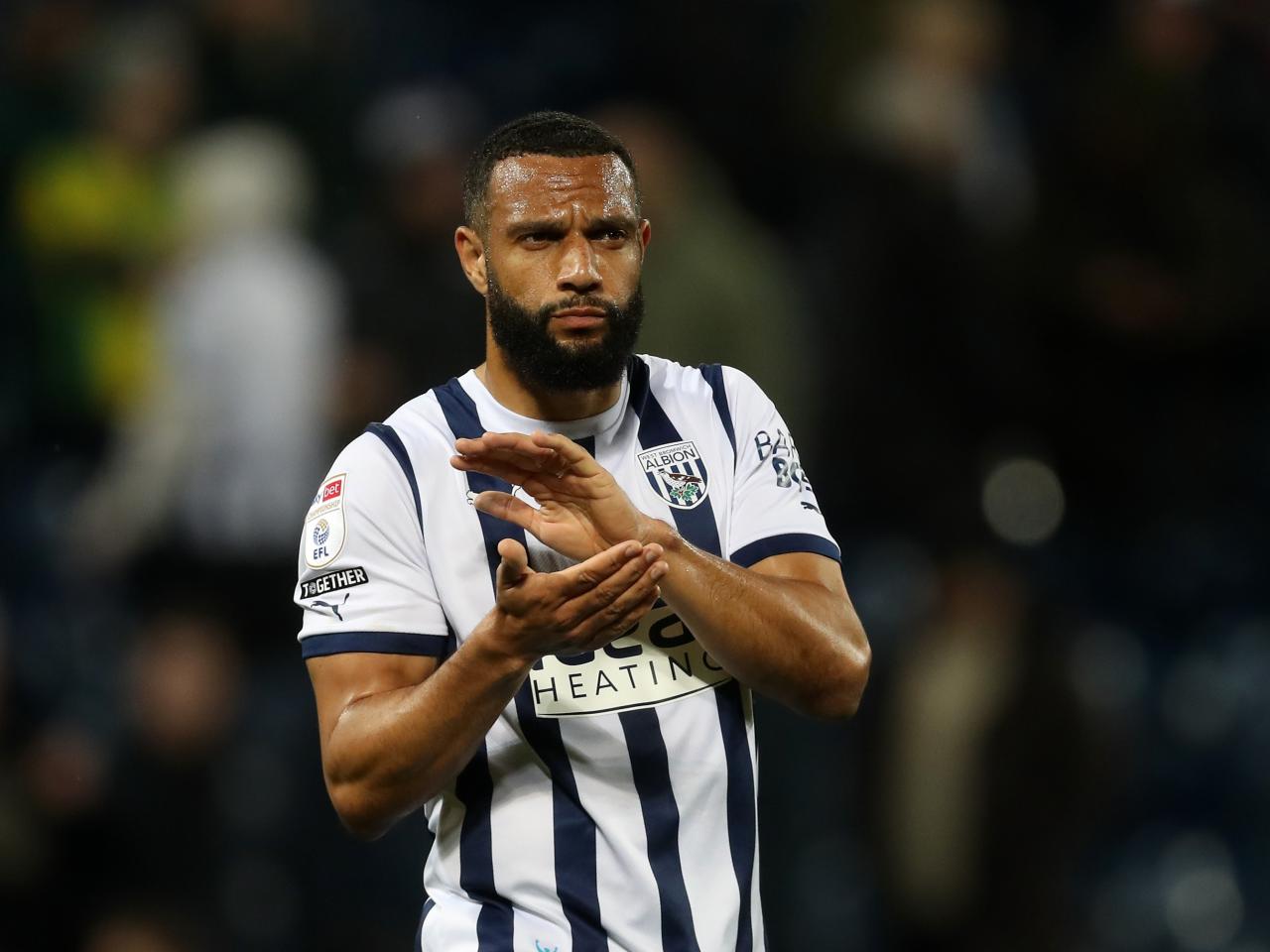 Matty Phillips applauding Albion fans after the Rotherham game