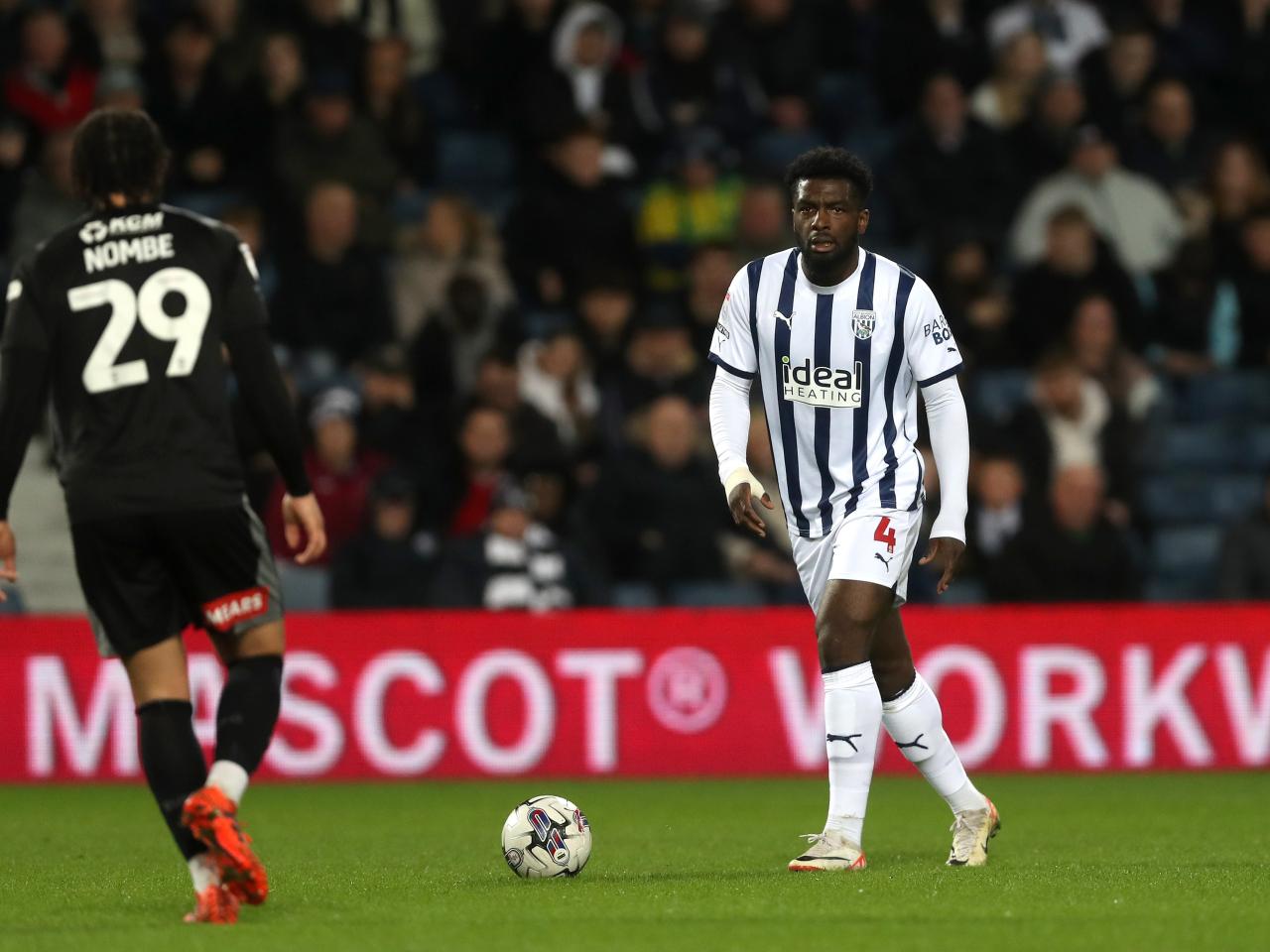 Cedric Kipre on the ball against Rotherham United 