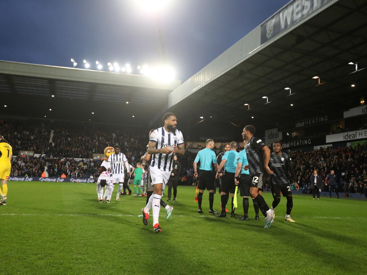 Yann M'Vila on the pitch before the game against Rotherham United