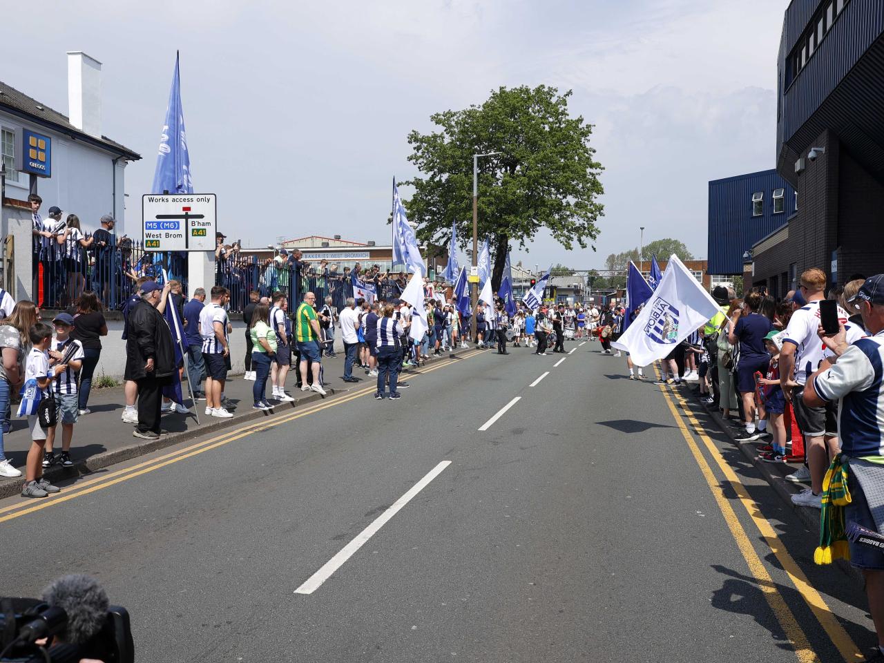 A general view of Albion supporters outside the stadium before the match against Southampton at The Hawthorns