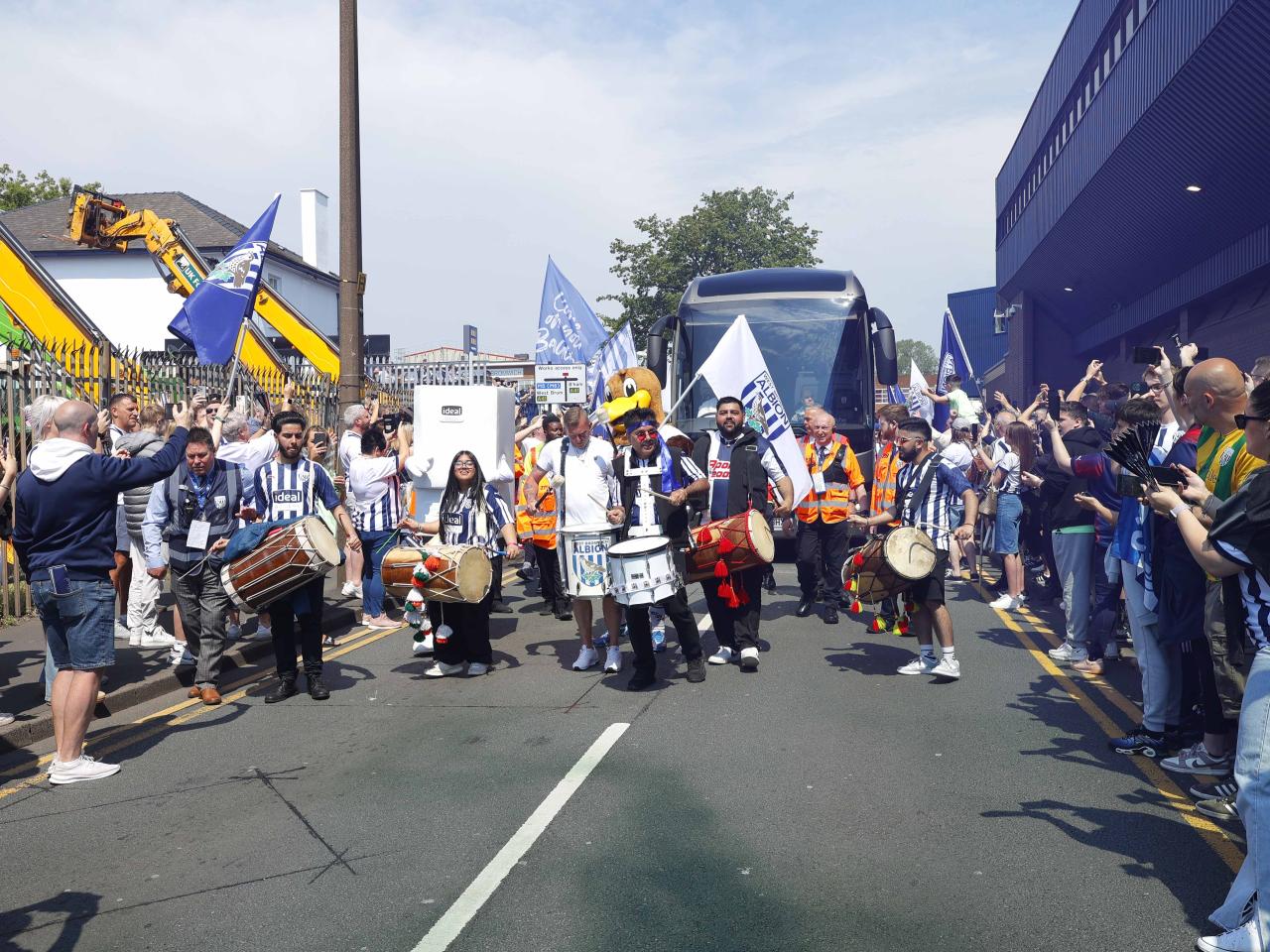 A general view of Albion supporters outside the stadium before the match against Southampton at The Hawthorns