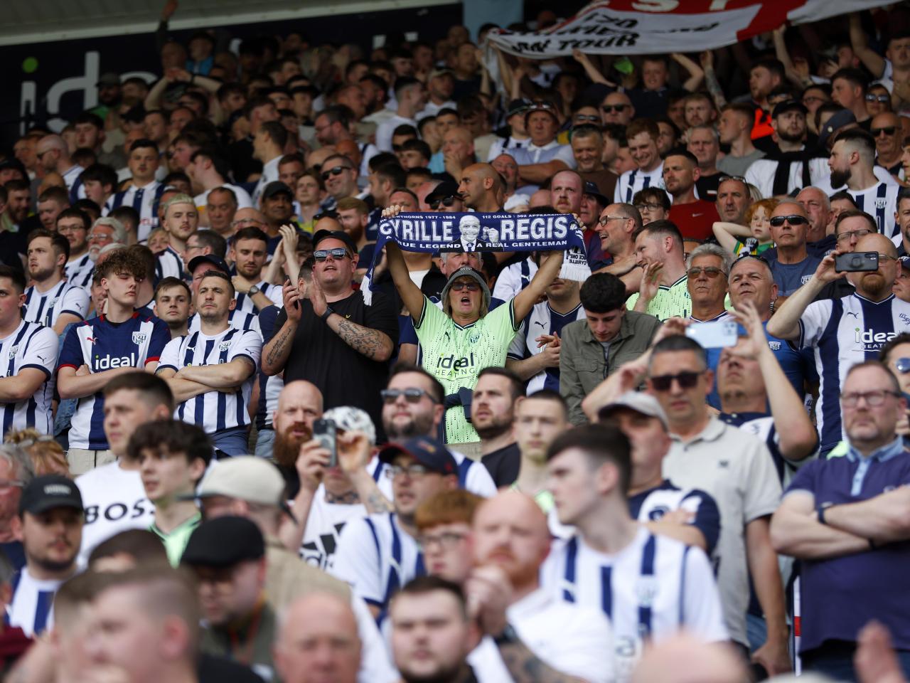 A general view of West Bromwich Albion fans cheering on their side against Southampton at The Hawthorns