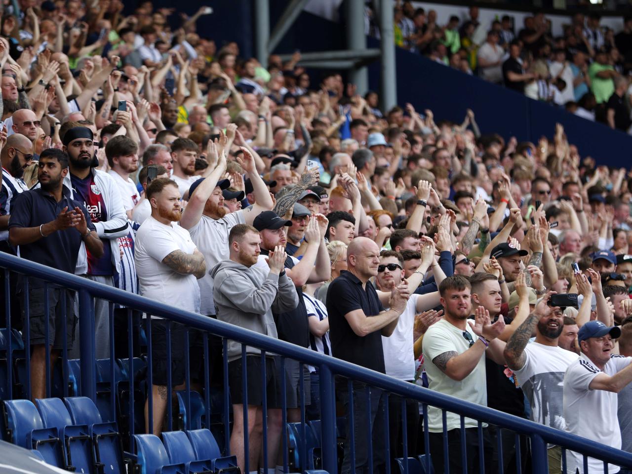 A general view of West Bromwich Albion fans cheering on their side against Southampton at The Hawthorns