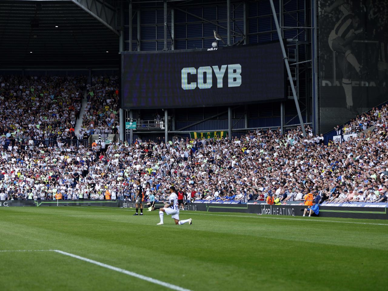 A general view of the big screen at The Hawthorns 