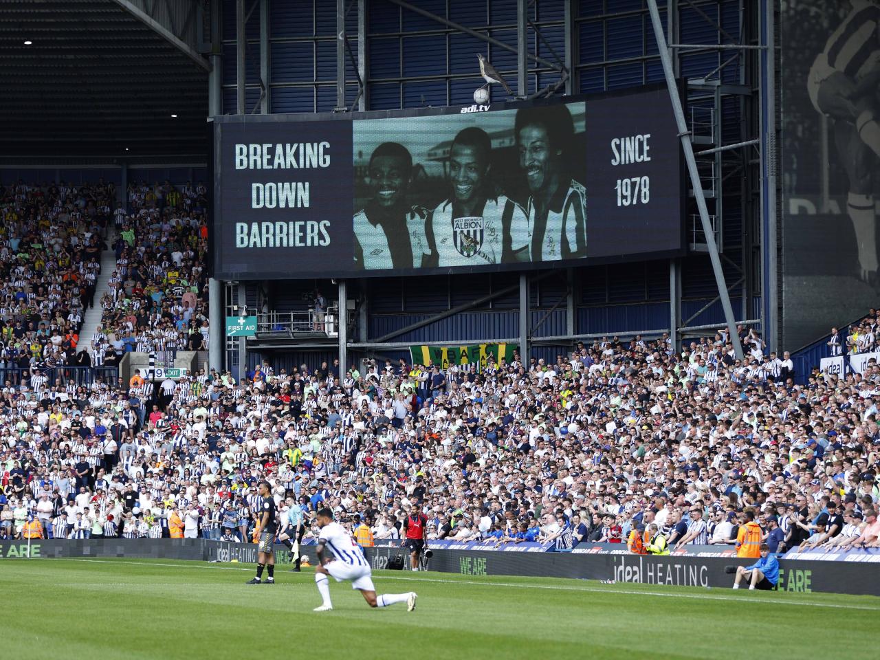 A general view of the big screen at The Hawthorns 
