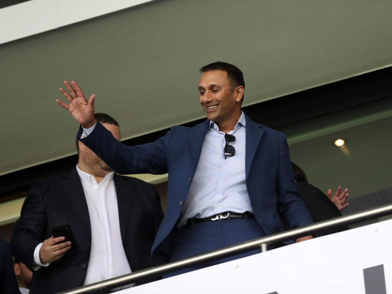 Chairman Shilen Patel waving to fans before the game against Southampton 