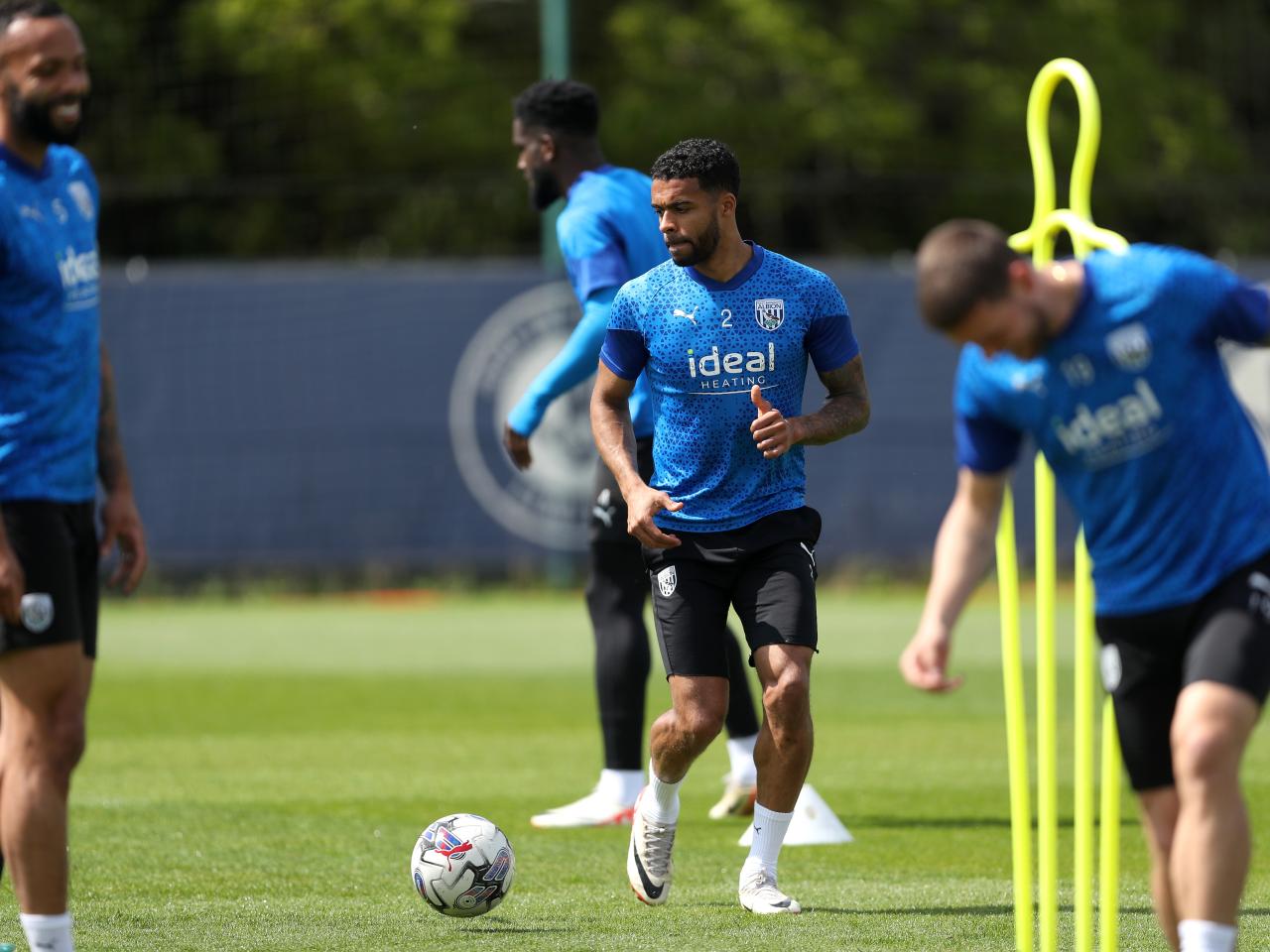 Darnell Furlong on the ball during training 