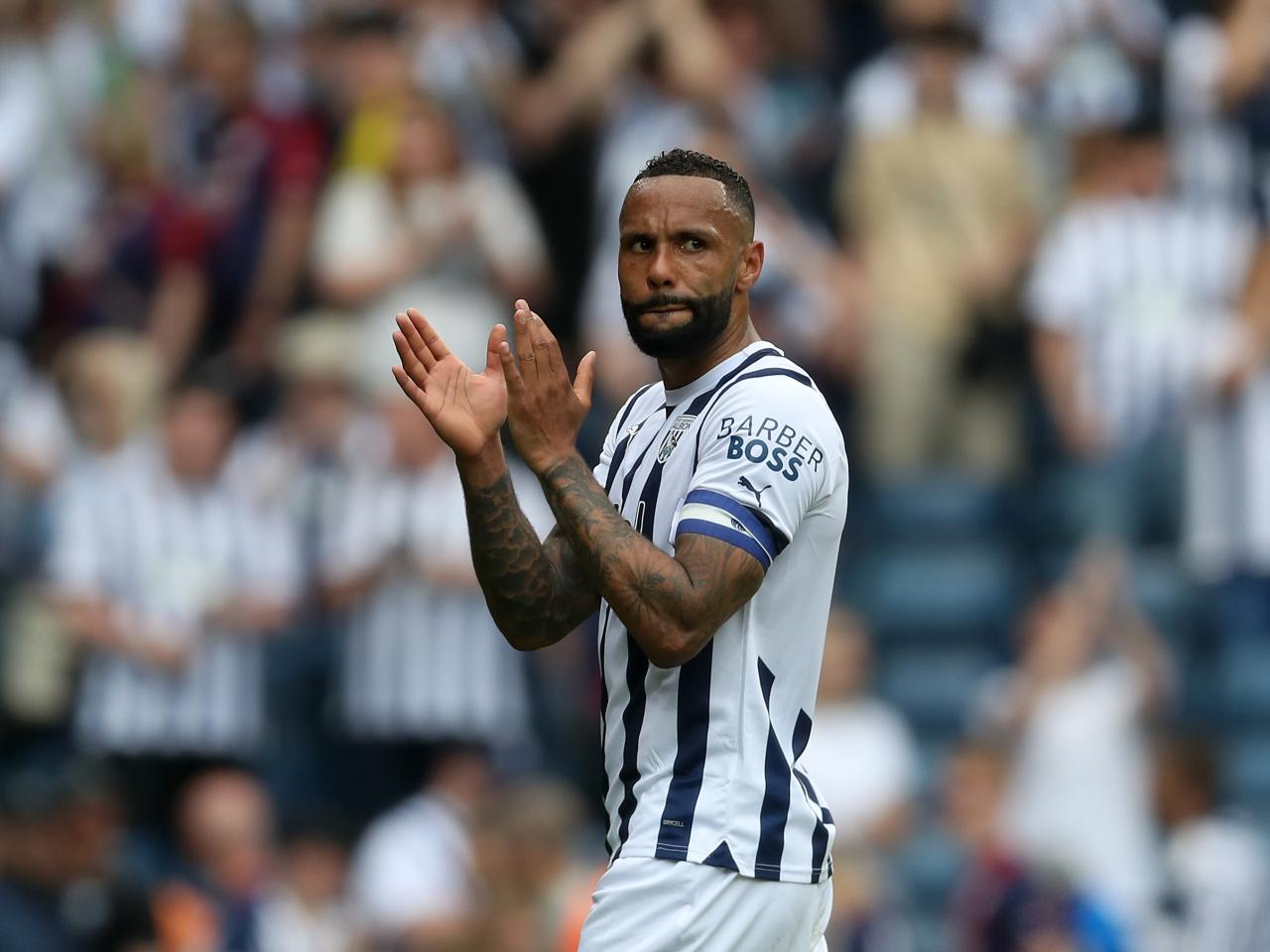 Kyle Bartley applauding supporters after the full-time whistle against Southampton