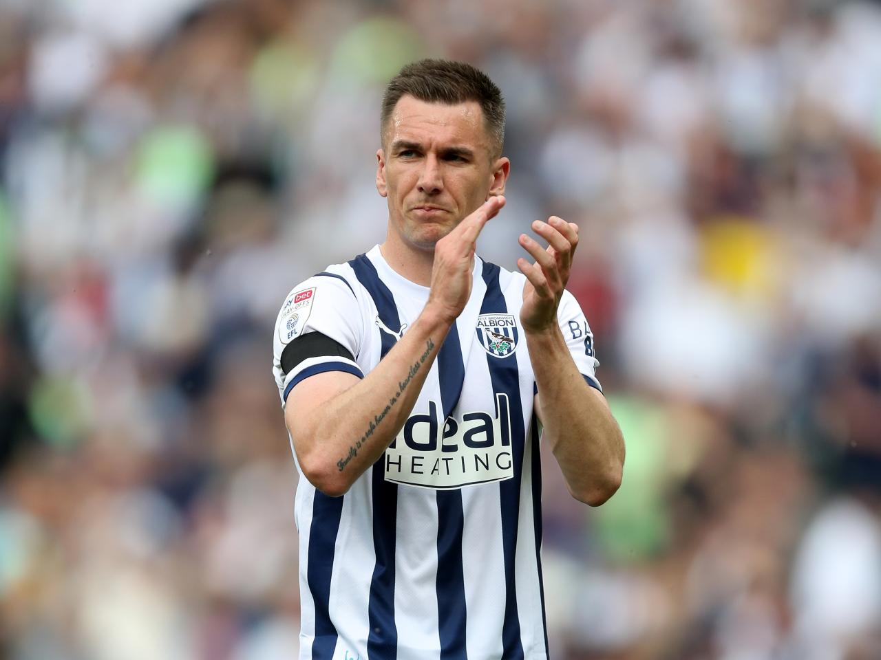 Jed Wallace applauding supporters after the full-time whistle against Southampton