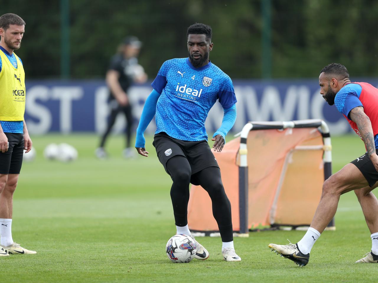 Cedric Kipre on the ball during training 