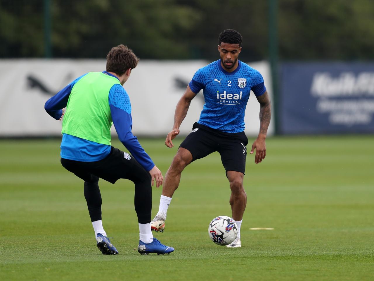 Darnell Furlong on the ball during a training session