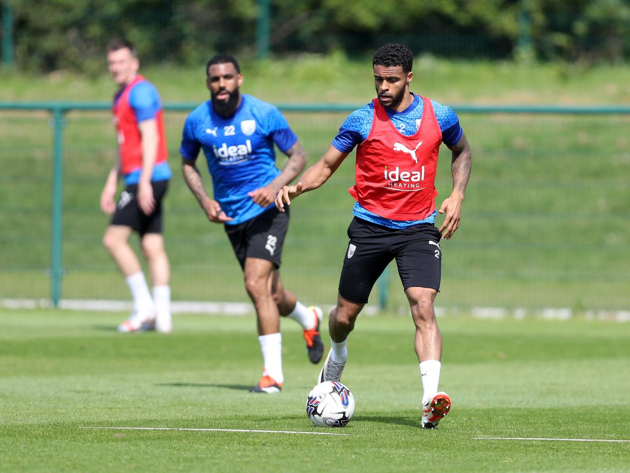 Darnell Furlong on the ball during training 