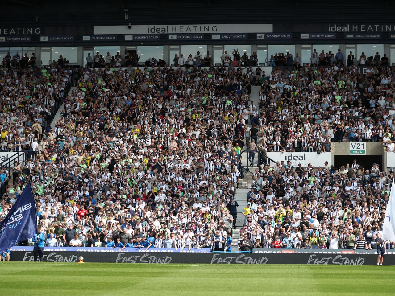 A general view of Albion fans in the stand at The Hawthorns before the game against Southampton 