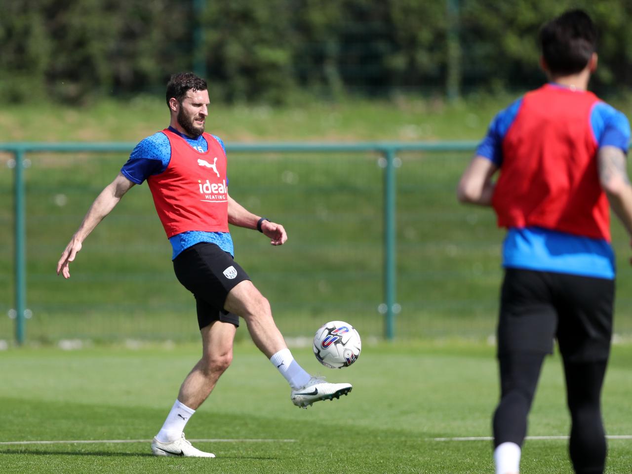 Erik Pieters on the ball during training 