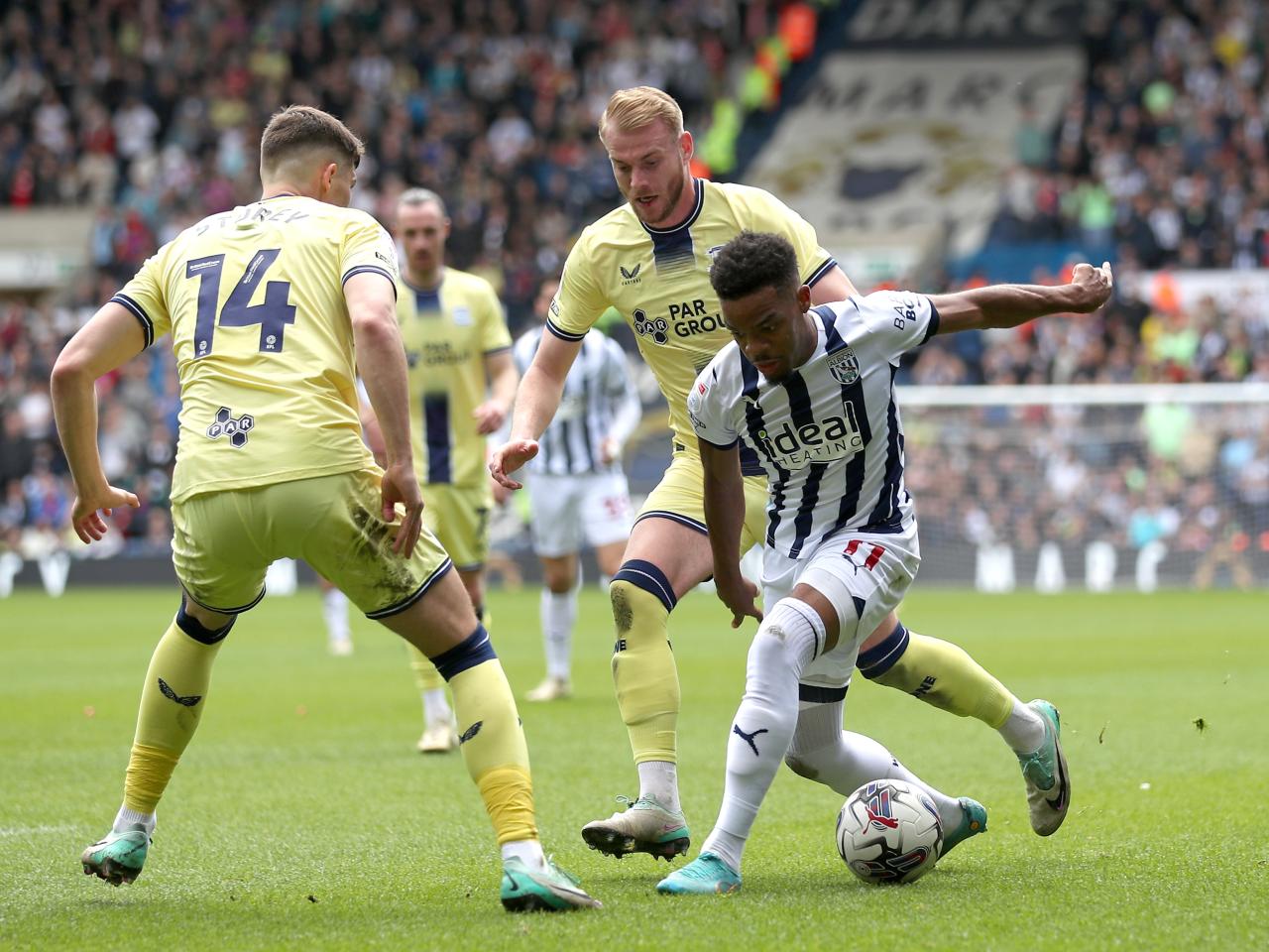 Grady Diangana on the ball against Preston 