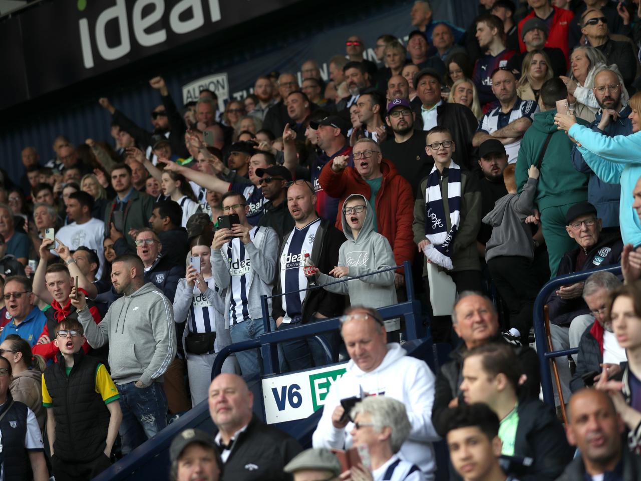 A general view of Albion fans at the Preston game