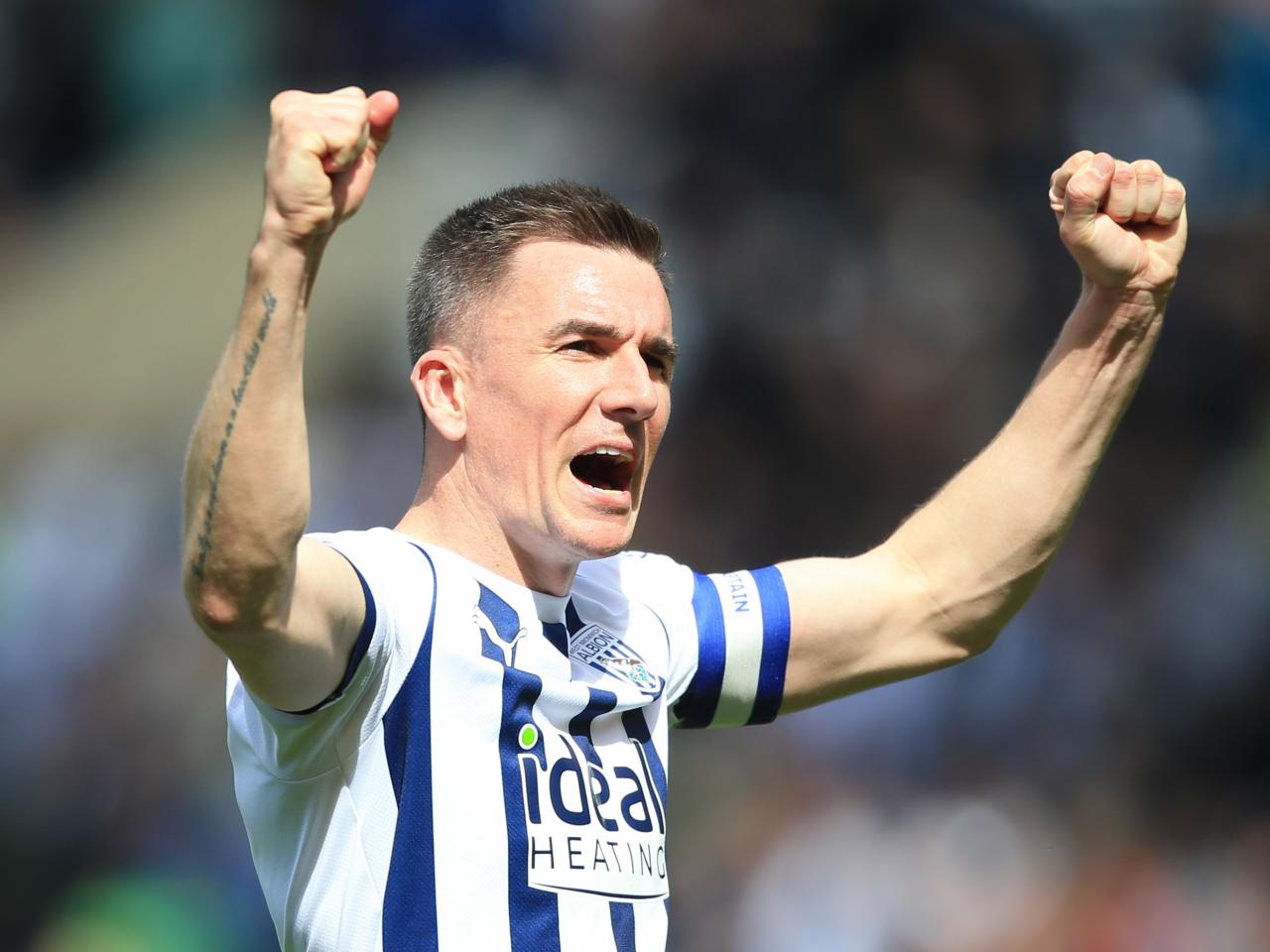 Jed Wallace celebrates the win against Preston at full-time 