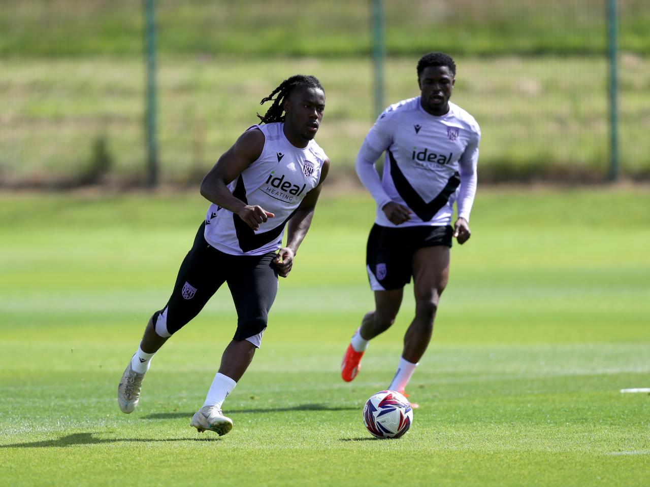 Brandon Thomas-Asante on the ball during training 