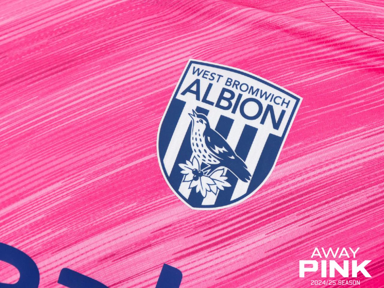 24/25 Away Pink Kit with Close up of Crest