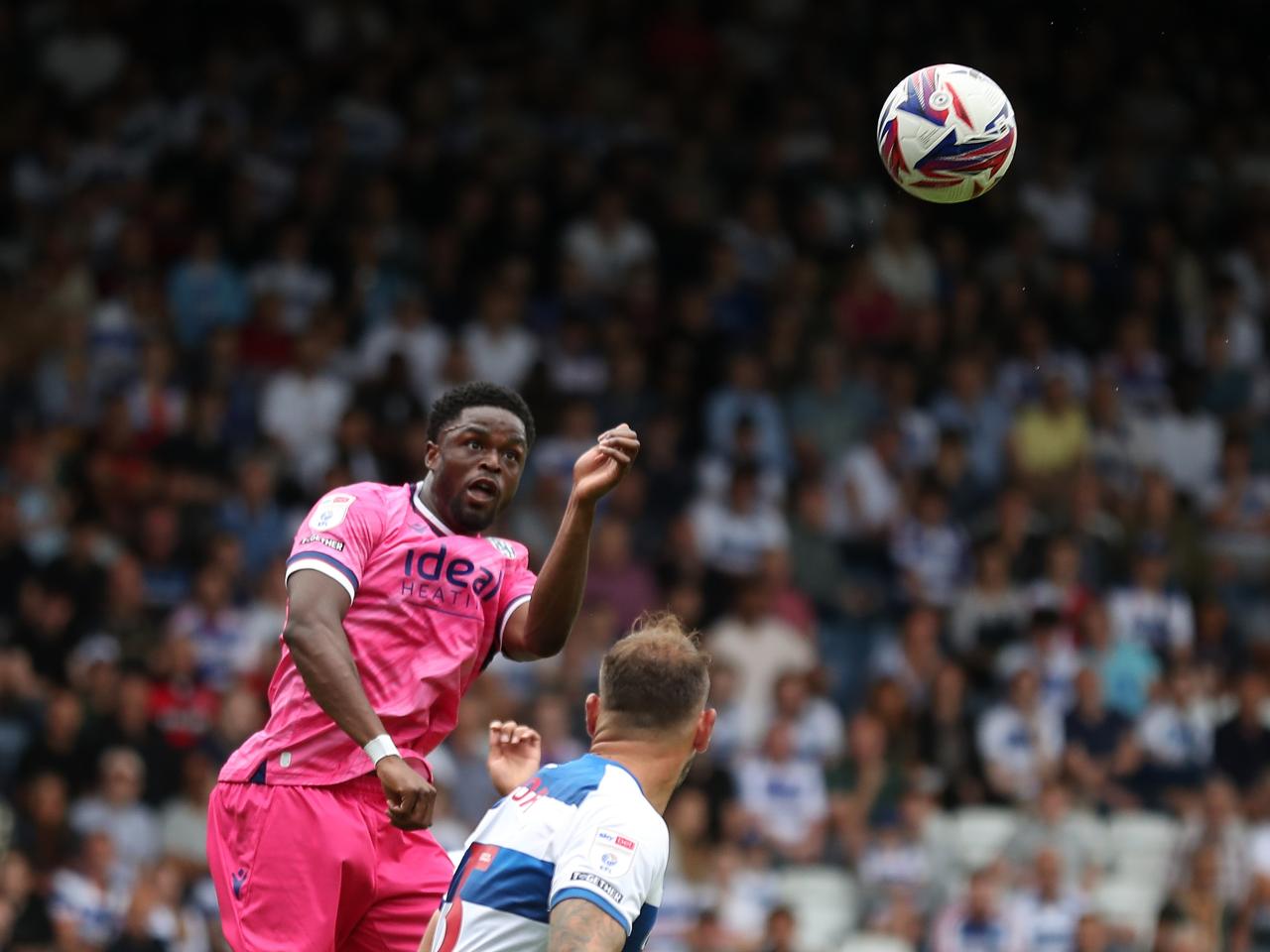 Josh Maja scoring a header at QPR 