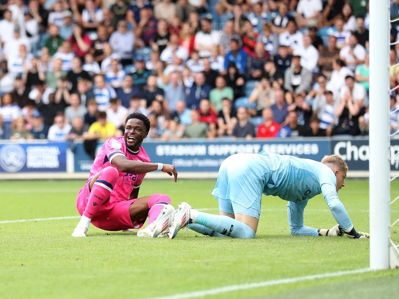 Josh Maja scores his third goal against QPR 