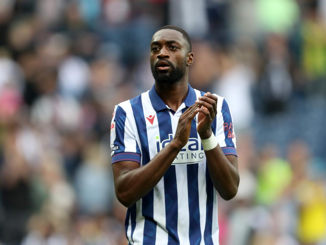 Semi Ajayi applauding Albion fans after the game against Swansea 