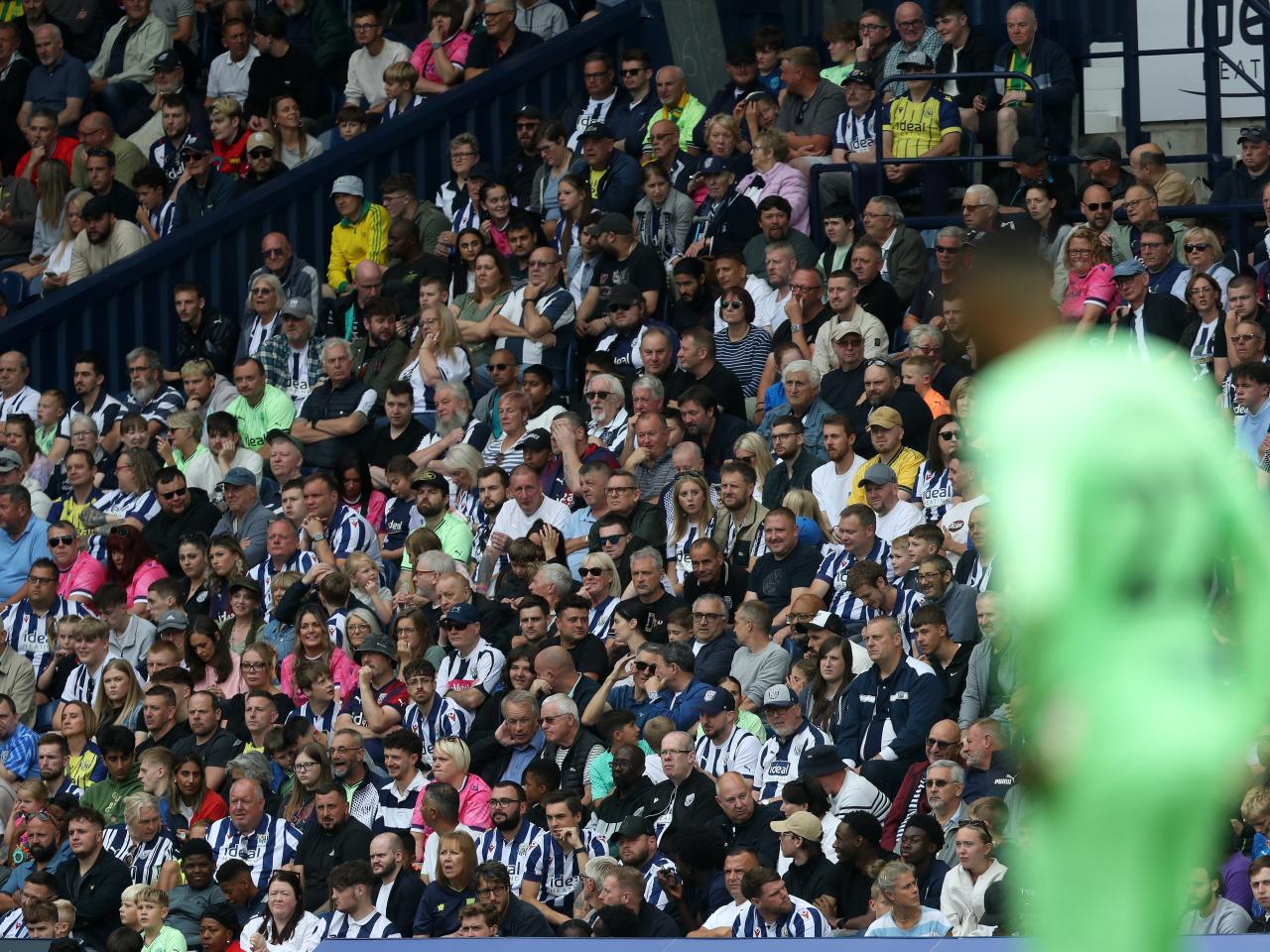 General view of Albion fans watching the Swansea game