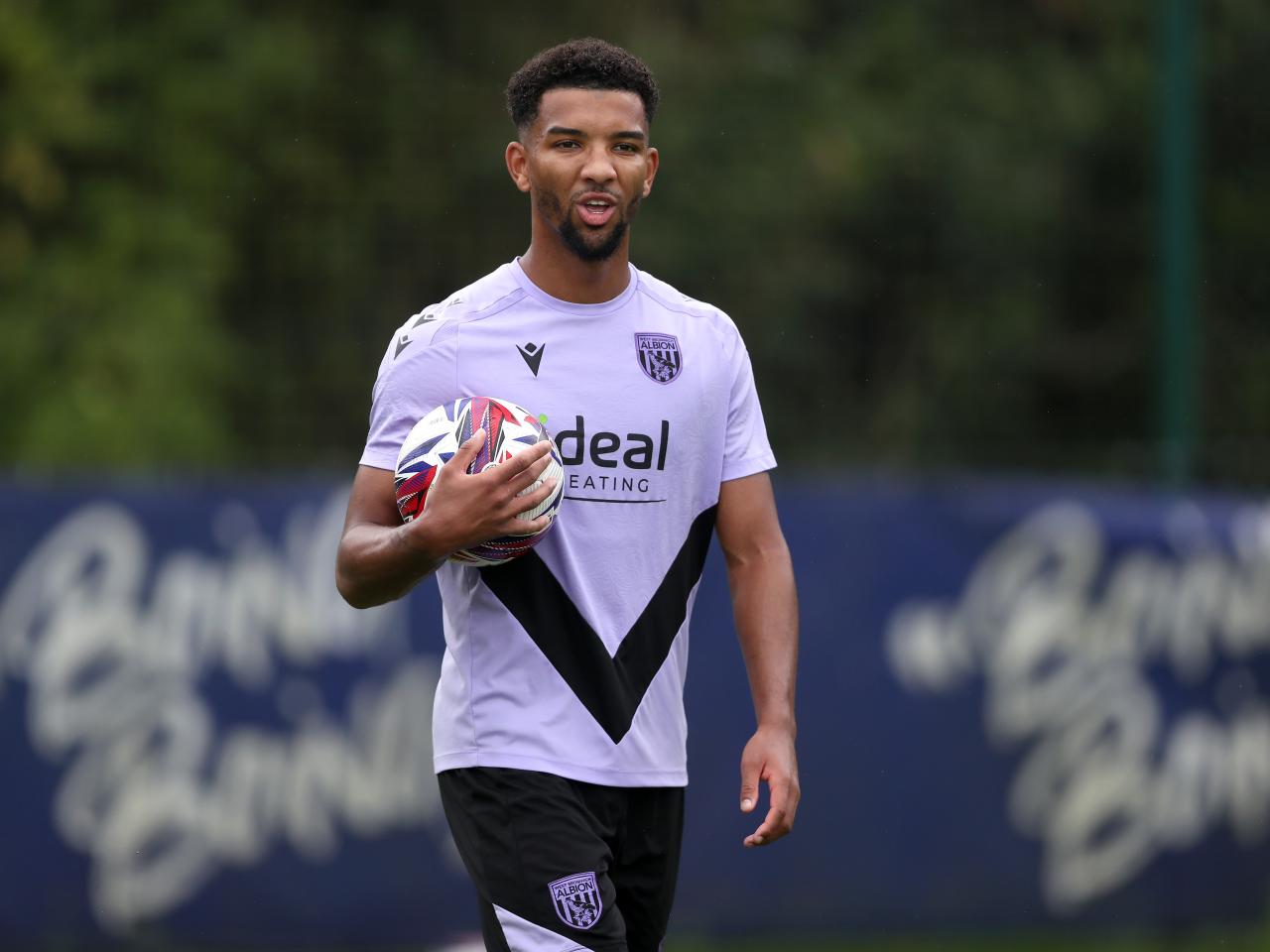 Mason Holgate out training with a ball in his hand