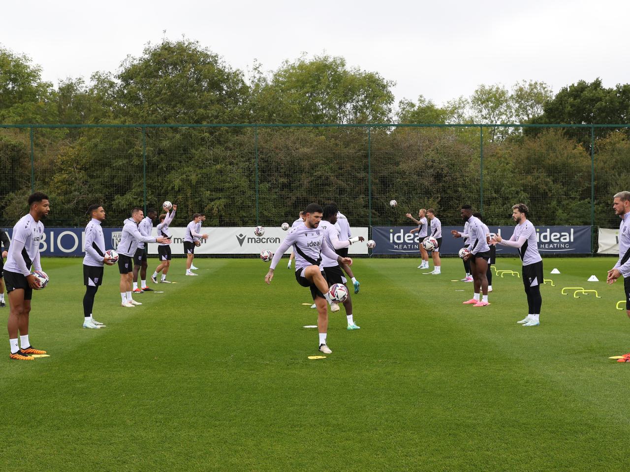A general shot of the whole squad training 