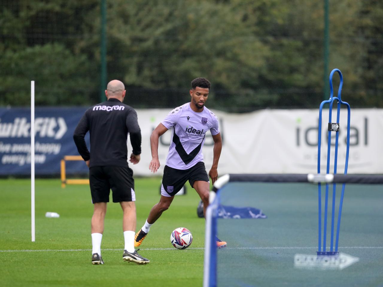 Mason Holgate on the ball during a training session