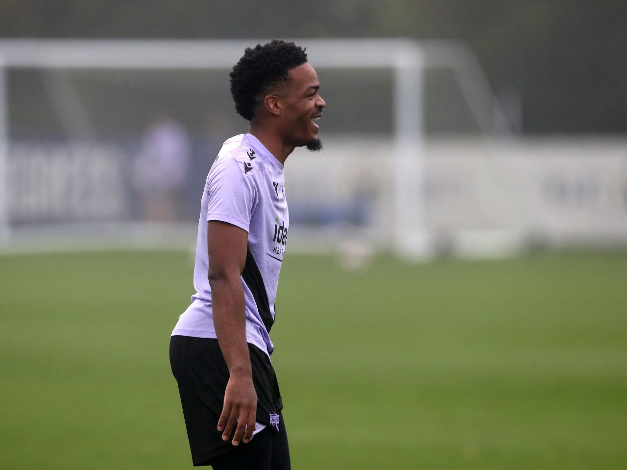 Grady Diangana smiling during a training session 