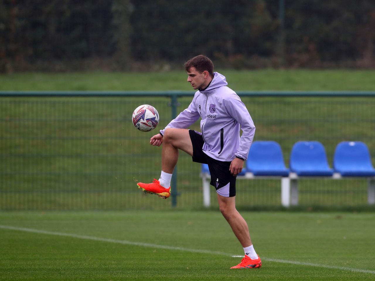 Jayson Molumby on the ball during training