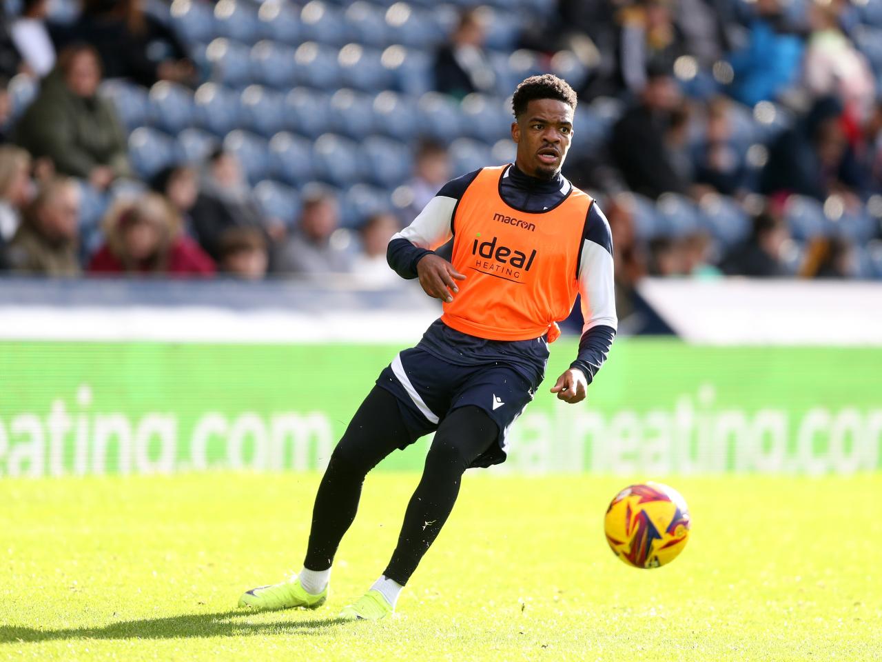 Grady Diangana on the ball during a training session at The Hawthorns
