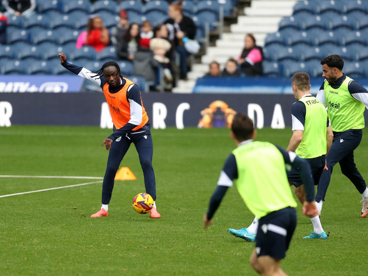 Devante Cole on the ball during a training session at The Hawthorns