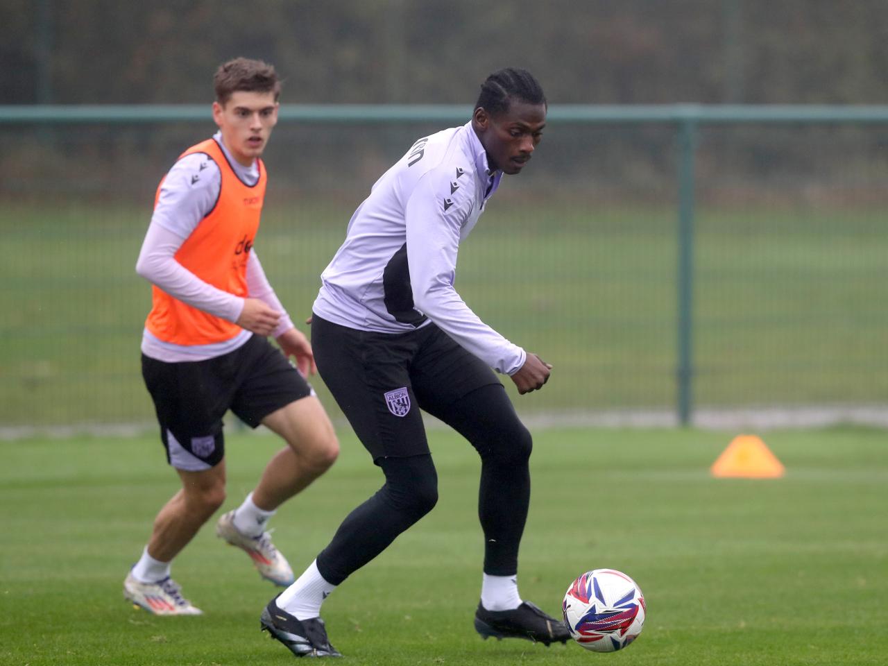 Ousmane Diakité on the ball during a training session 