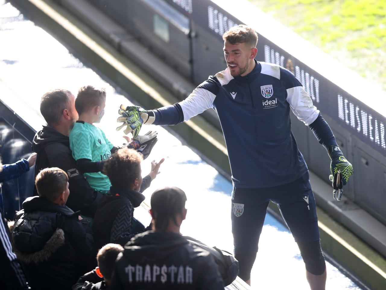 Alex Palmer greets Albion fans at The Hawthorns on open training day