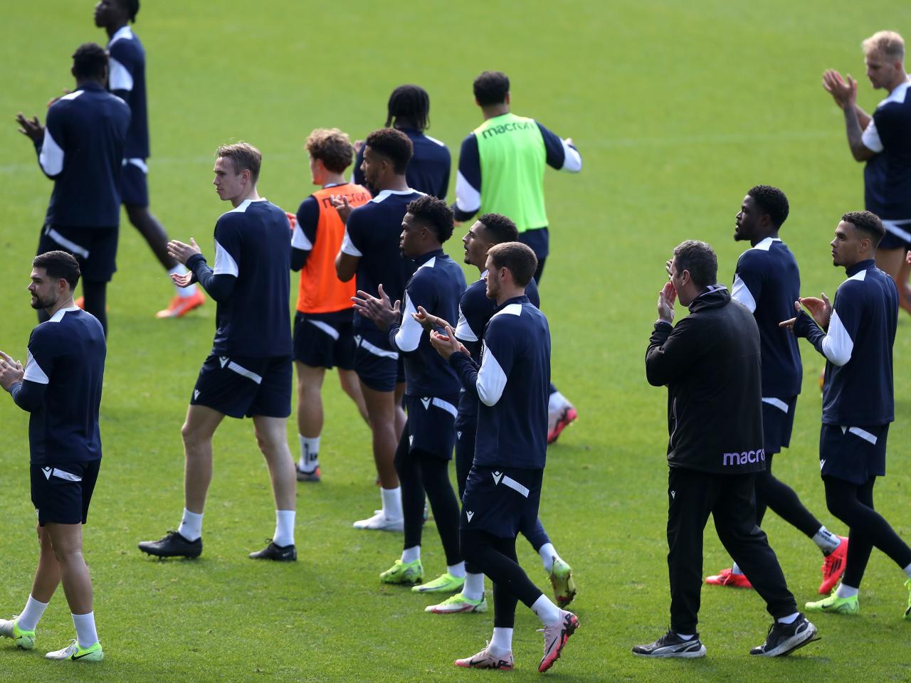 Several Albion players applaud supporters on open training day at The Hawthorns 