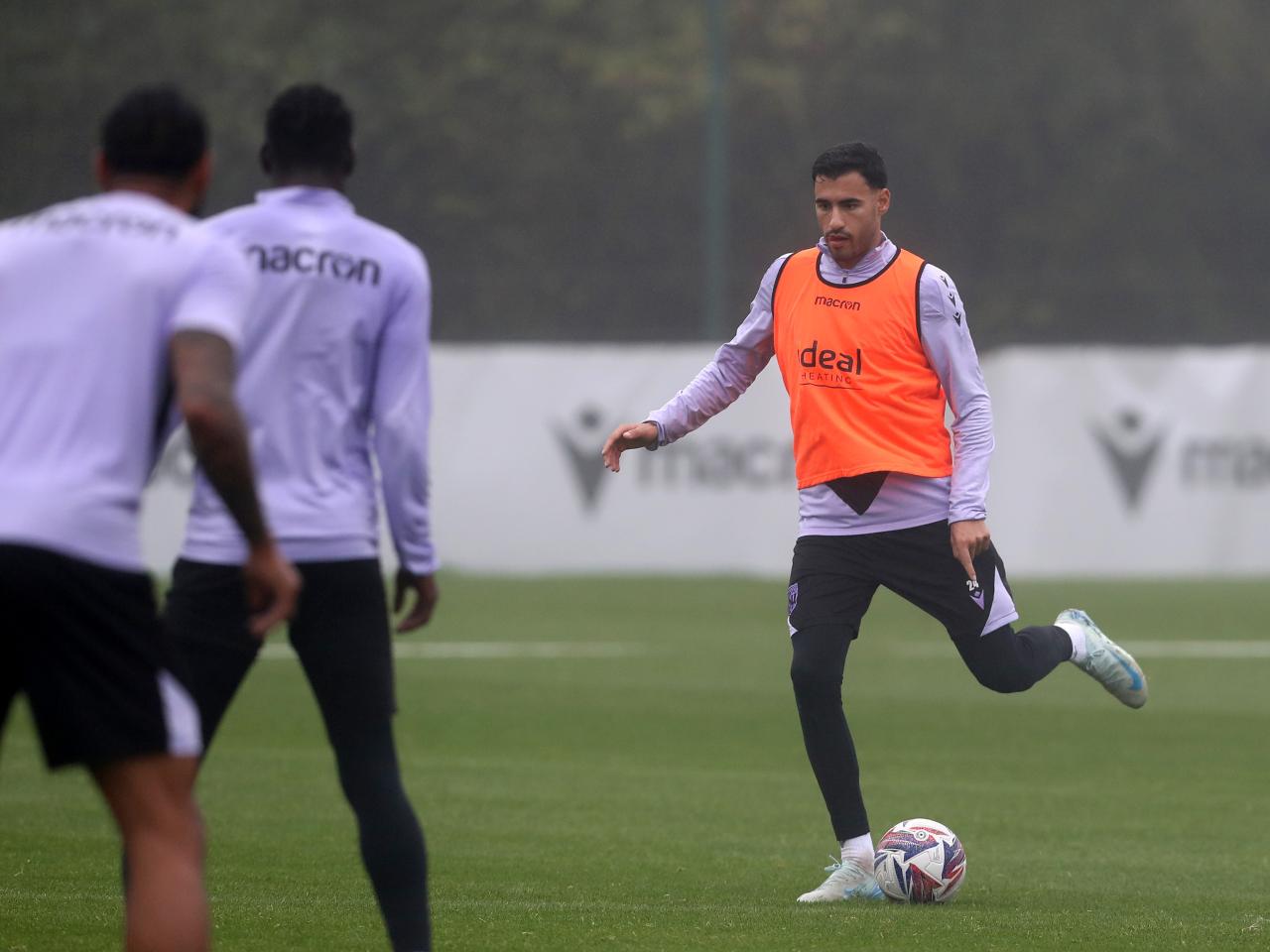 Gianluca Frabotta on the ball during a training session 