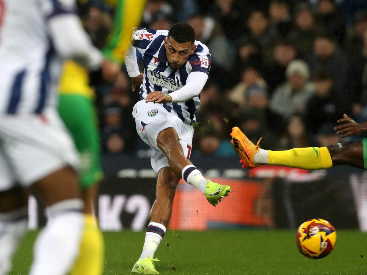 Karlan Grant shooting against Norwich City 