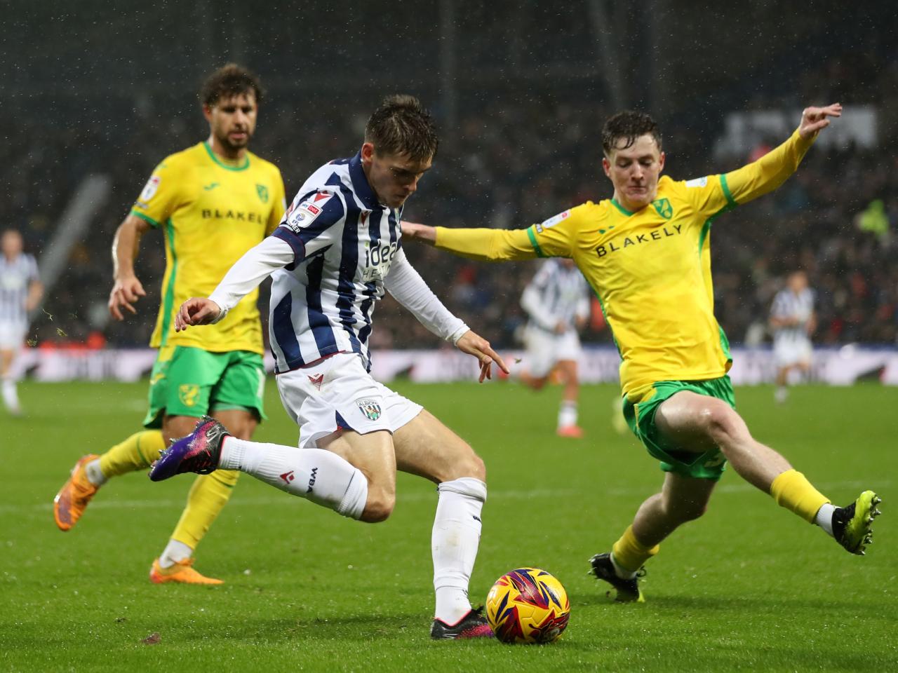 Tom Fellows in action against Norwich City 