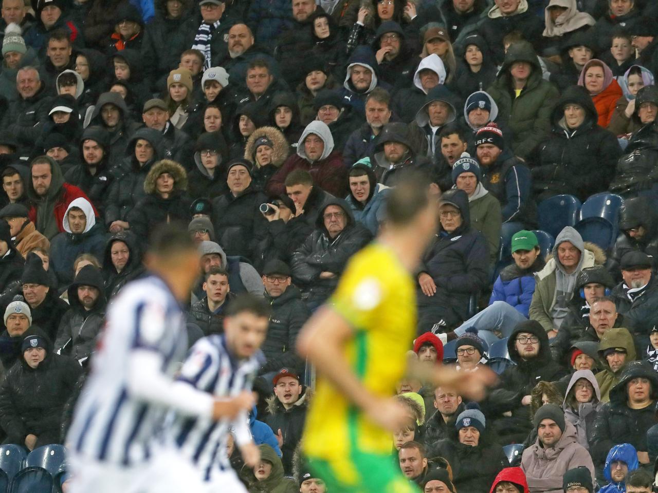 A general view of Albion fans watching the Norwich game at The Hawthorns 