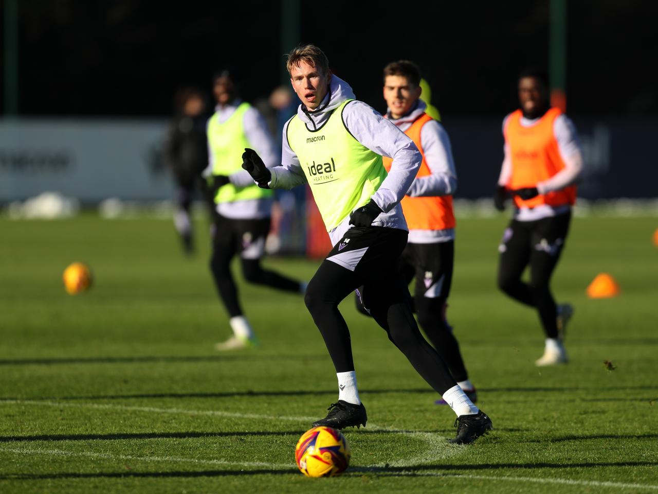 Torbjørn Heggem on the ball during training 
