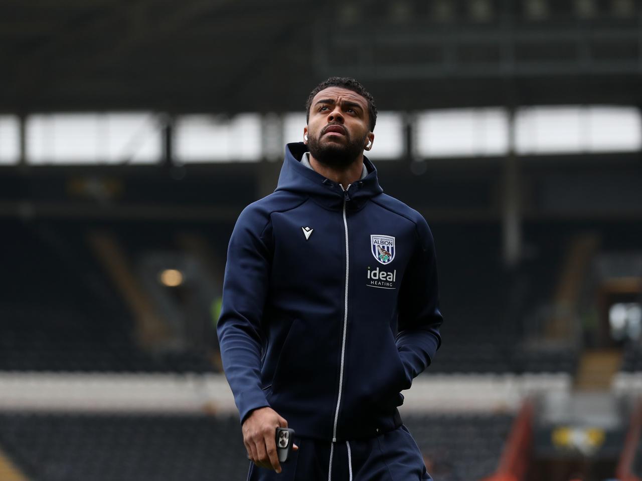 Darnell Furlong in in the 24/25 Macron Travel wear 