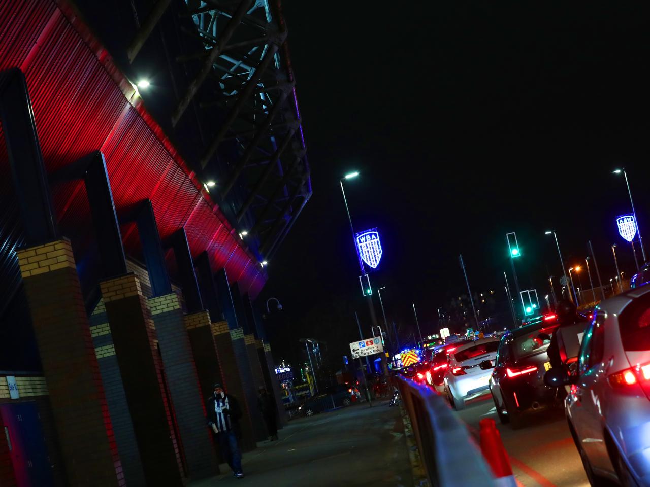 Christmas WBA badge outside the Brummie Road End 