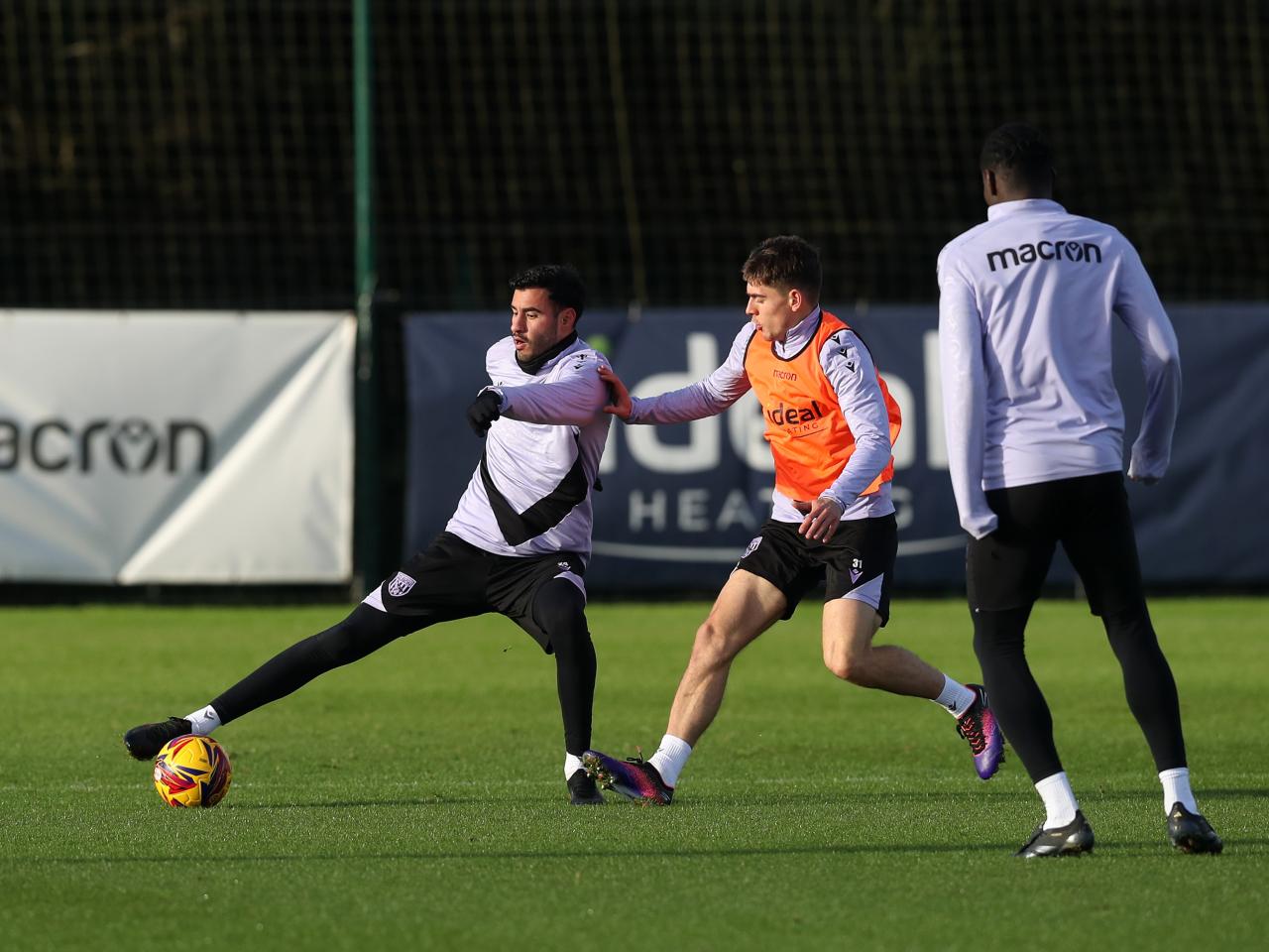Gianluca Frabotta on the ball in training 