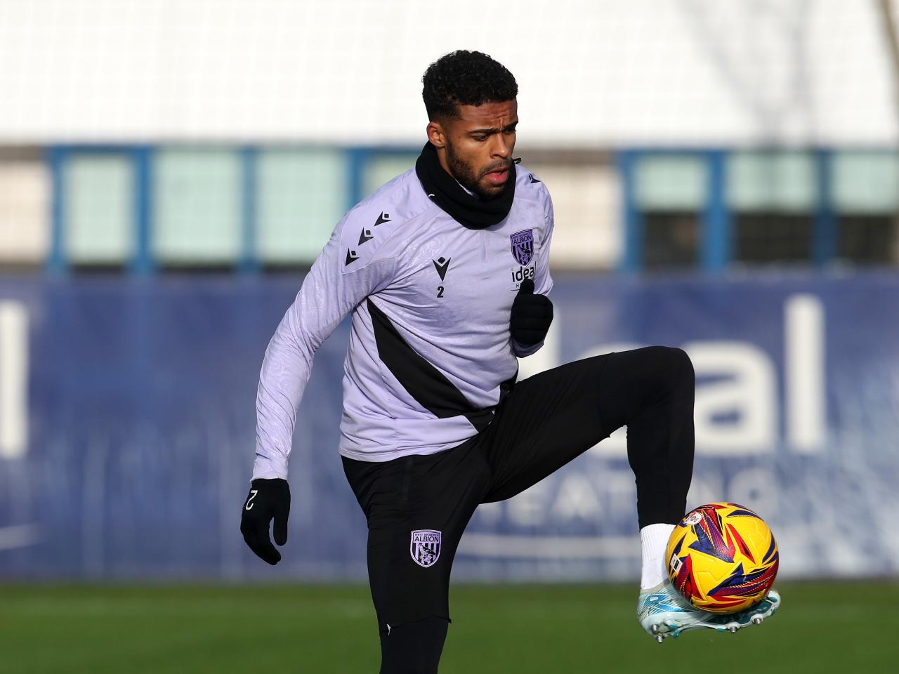 Darnell Furlong on the ball during training 